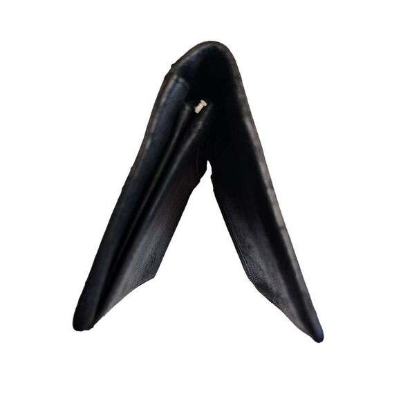 CHANEL black leather long bifold wallet on chain - Picture 4 of 8